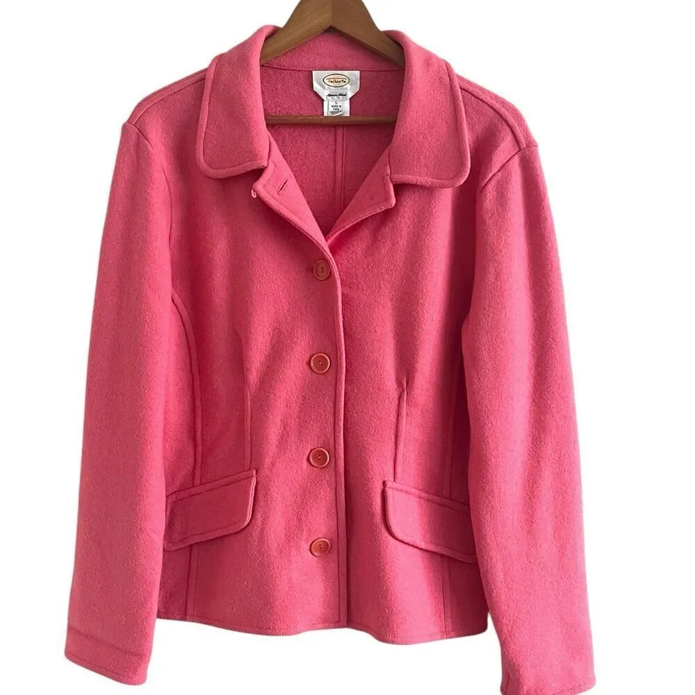 Vintage Talbots Wool Alpaca Knit Blazer M L Preppy Academia Old Money Heritage